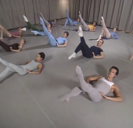 A group of people in yoga positions on the floor.