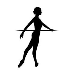 A silhouette of a person holding onto a bar